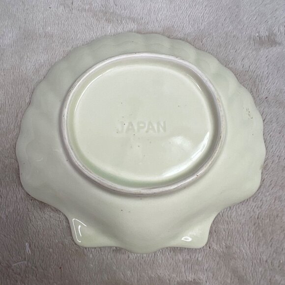 Vintage Seashell Trinket Tray Soap Dish Japan Cream Beige - Picture 4 of 5